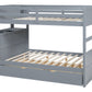BB53 FULL/FULL Bunk Bed w/Twin Trundle + Staircase Storage