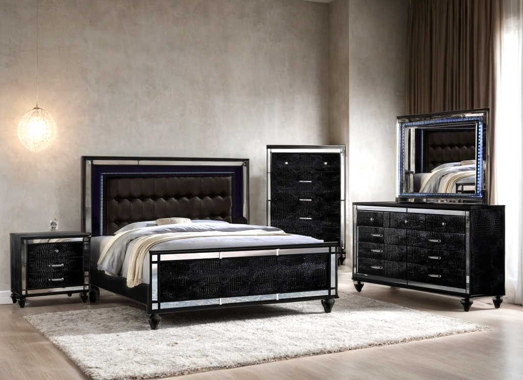 Blanca2 Black Bedroom Set Queen, King **NEW ARRIVAL**