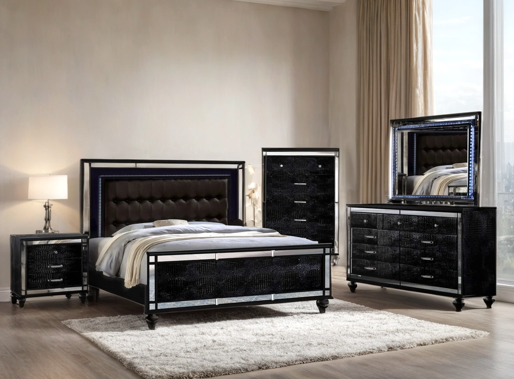 Blanca2 Black Bedroom Set Queen, King **NEW ARRIVAL**