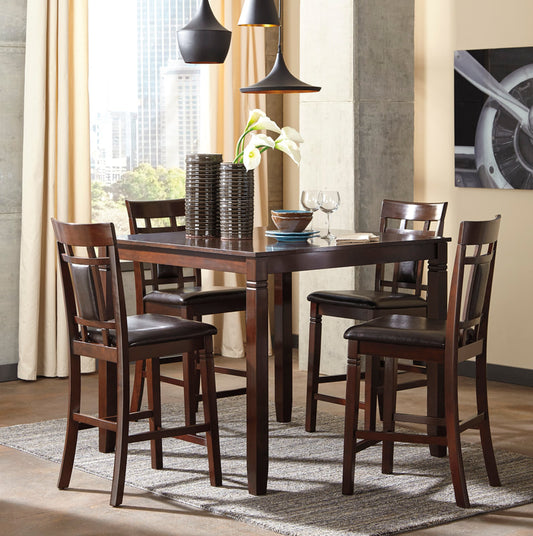 D1010 - Pub Table + 4 Chairs Dining Room Set