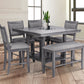 D2300 - Pub Table + 4 Chairs + Bench Dining Room Set