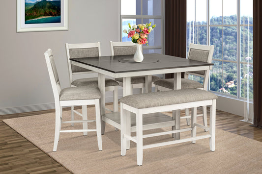 D2310 - Pub Table + 4 Chairs + Bench Dining Room Set