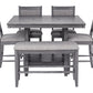 D2300 - Pub Table + 4 Chairs + Bench Dining Room Set