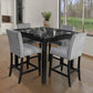 Dior Oynx Grey - Pub Table + 4 Chair Dining Set