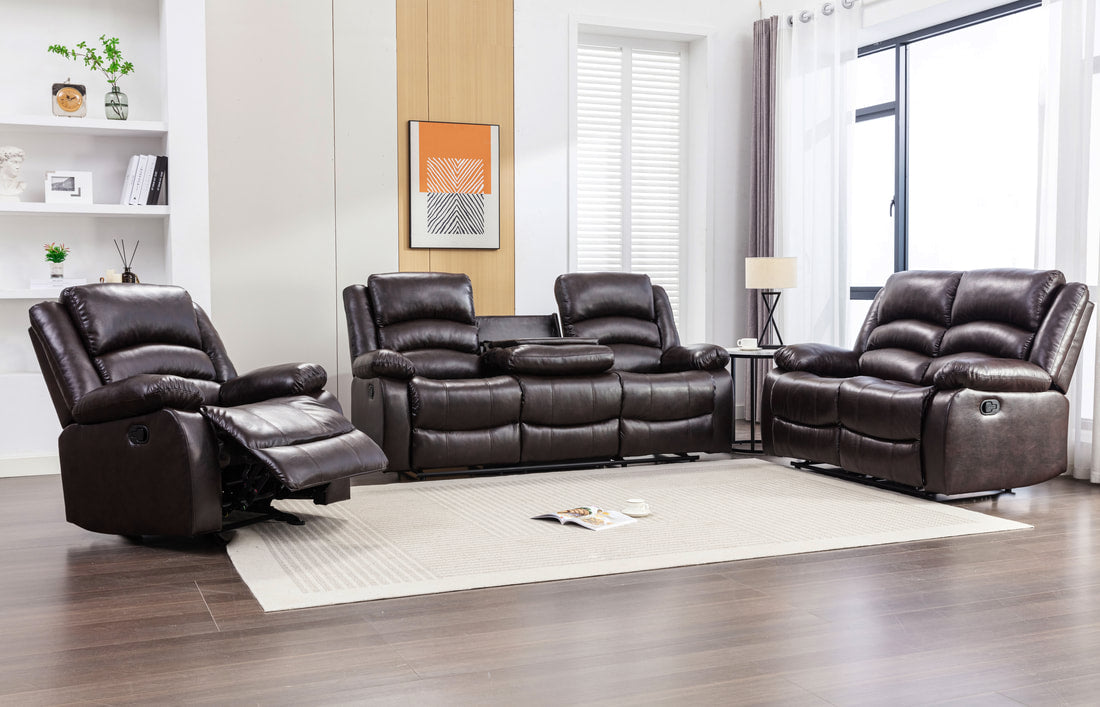 Dynamo Brown Reclining 3 PC Living Room Set