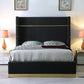 B786 Aspen Black Velvet Platform Bed