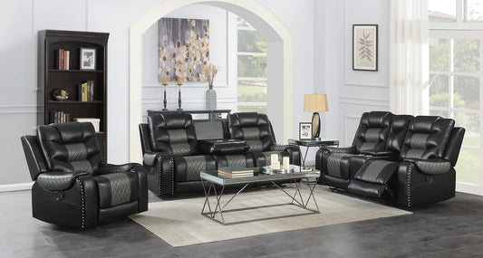 S1987 Phoenix Black Recliner Set