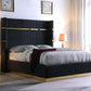 B786 Aspen Black Velvet Platform Bed