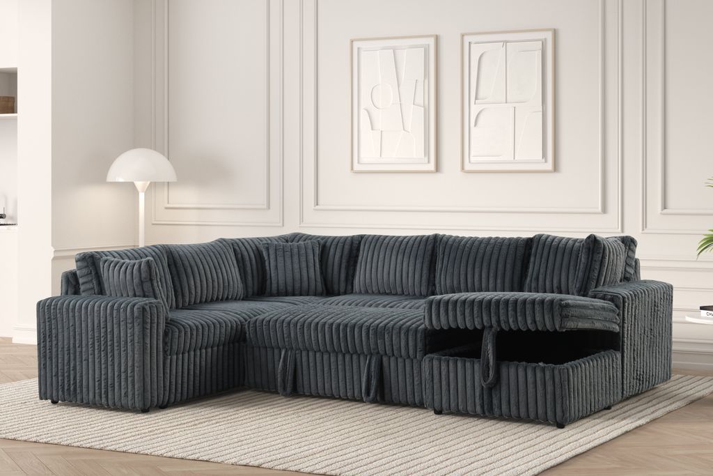 Forever Charcoal Sectional With Pull-Out Bed **NEW ARRIVAL**