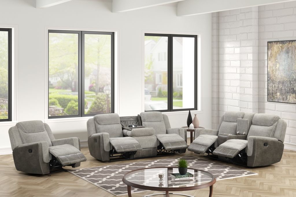 LISA - Gray 3pc Reclining Set