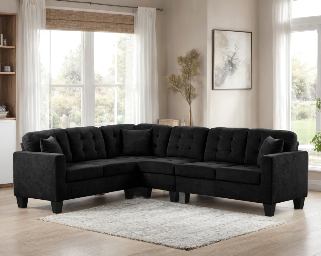 Logan2 Black - Reversible Sectional  **NEW ARRIVAL**