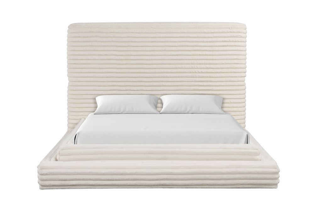 Mariah Beige Platform Bed - Queen, King **NEW ARRIVAL**