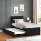 MAYA - Black Twin Platform Bed w/ Trundle