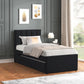 MAYA - Black Twin Platform Bed w/ Trundle