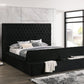 Paris Black Platform Bed Queen, King