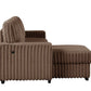 Poland Mocha Reversible Sectional With Pull-Out Bed