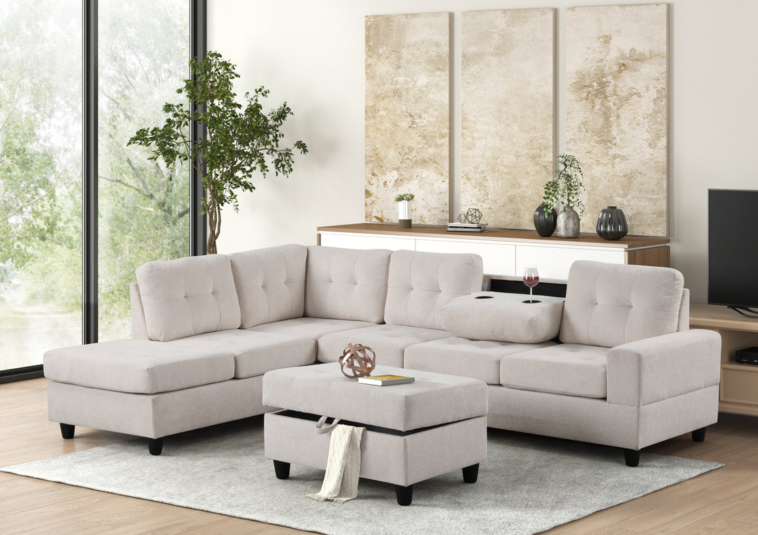 40Heights Reversible Sectional + Ottoman
