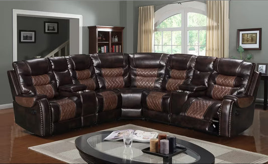 S1988 Phoenix II Brown Reclining Sectional