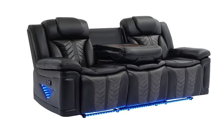 S2025 Innova (Black)3PCS - Sofa and Loveseat, & Recliner