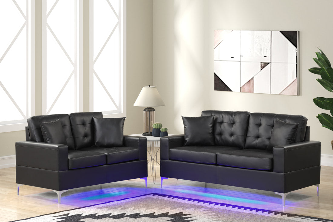 Miami - Sofa and Loveseat Set (LED LIGHTS)