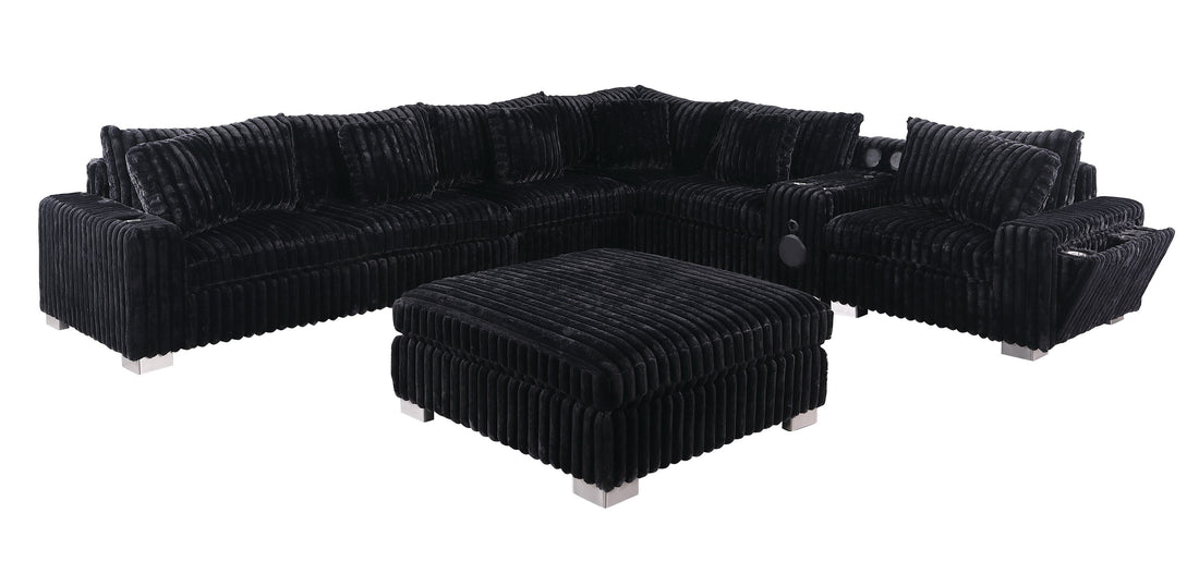 S329 Snuggle Station (Black)7pcs Sectional