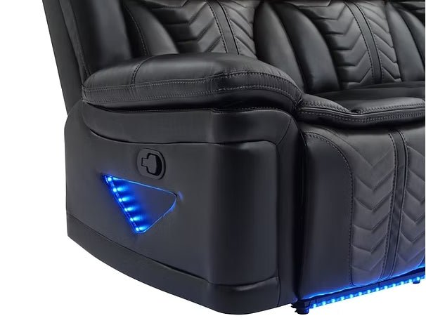 S2025 Innova (Black)3PCS - Sofa and Loveseat, & Recliner