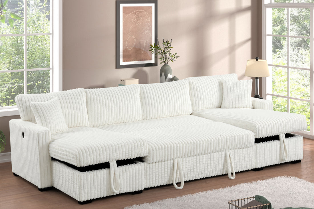 July  Double Storage Chaise Sectional (w/ Pull Out Bed)