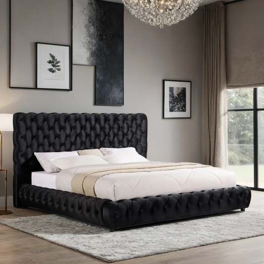 Dream Black Platform Bed - Queen, King
