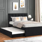 MAYA - Black Twin, Full Platform Bed w/ Trundle