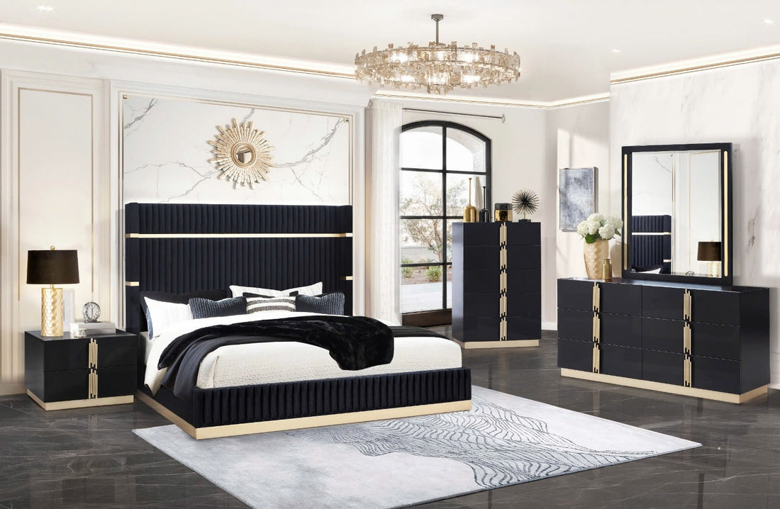 B7550 Evon (Black) Queen and King bedroom set