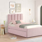 MAYA - Pink Twin, Full Platform Bed w/ Trundle