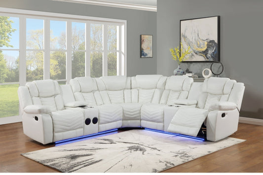 S2021 Lucky Charm Sectional (White) Reclining sectional