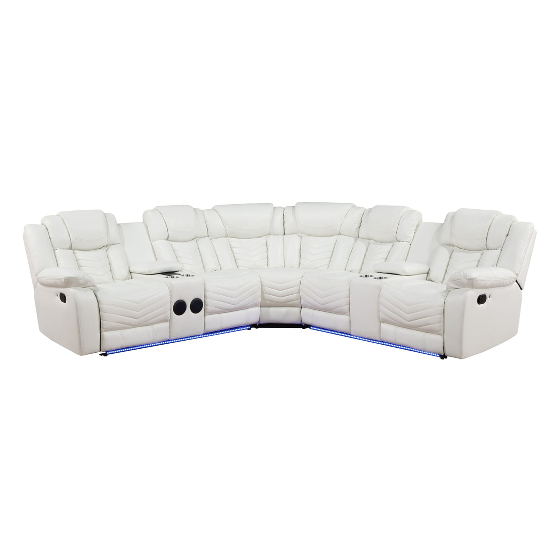 S2021 Lucky Charm Sectional (White) Reclining sectional