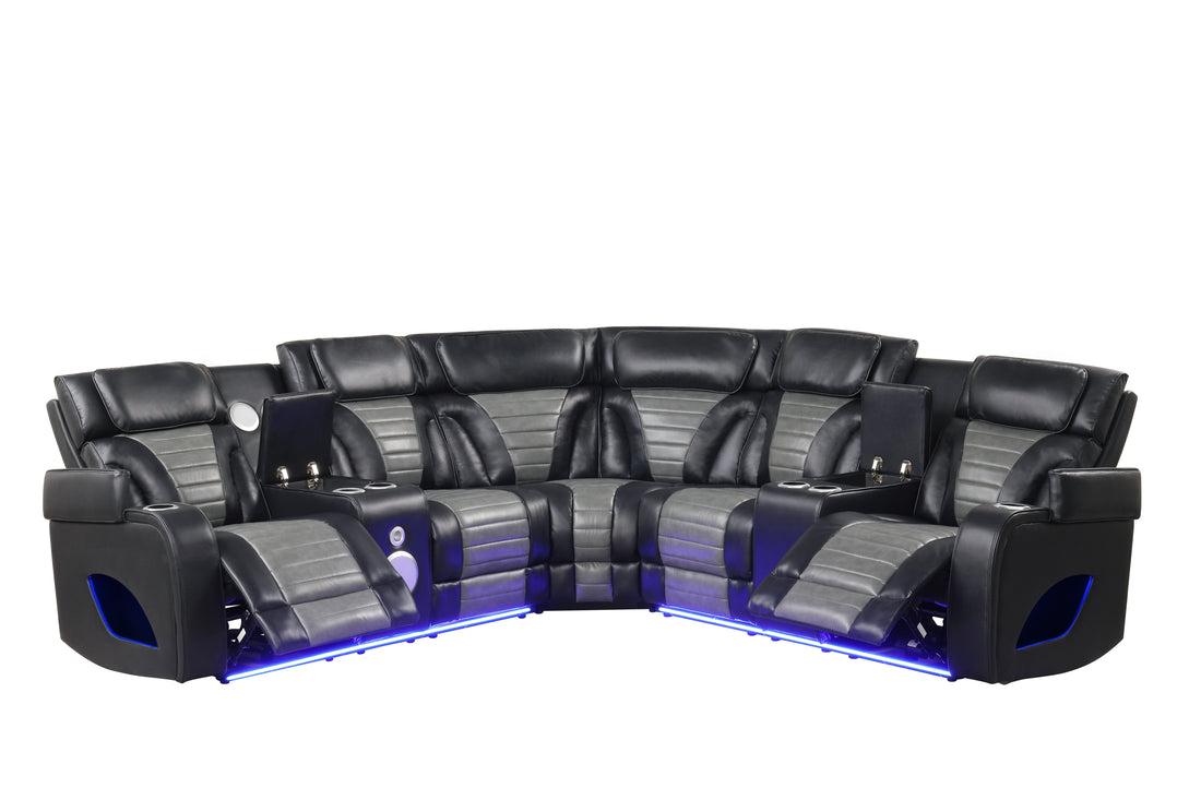 S4201 Robin (Black) Reclining Sectional