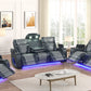 S4200 Robin (Black) 3PCS - Sofa and Loveseat, & Recliner