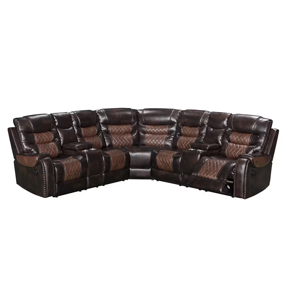 S1988 Phoenix II Brown Reclining Sectional