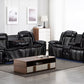 S2025 Innova (Black)3PCS - Sofa and Loveseat, & Recliner