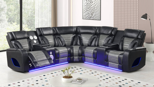 S4201 Robin (Black) Reclining Sectional