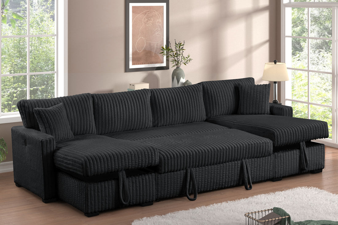 July  Double Storage Chaise Sectional (w/ Pull Out Bed)