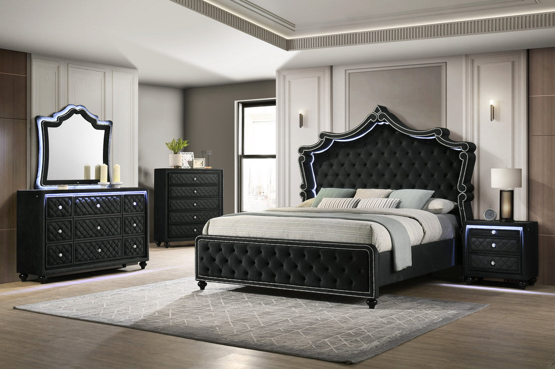 Kingdom Black - Baige Queen and King bedroom set