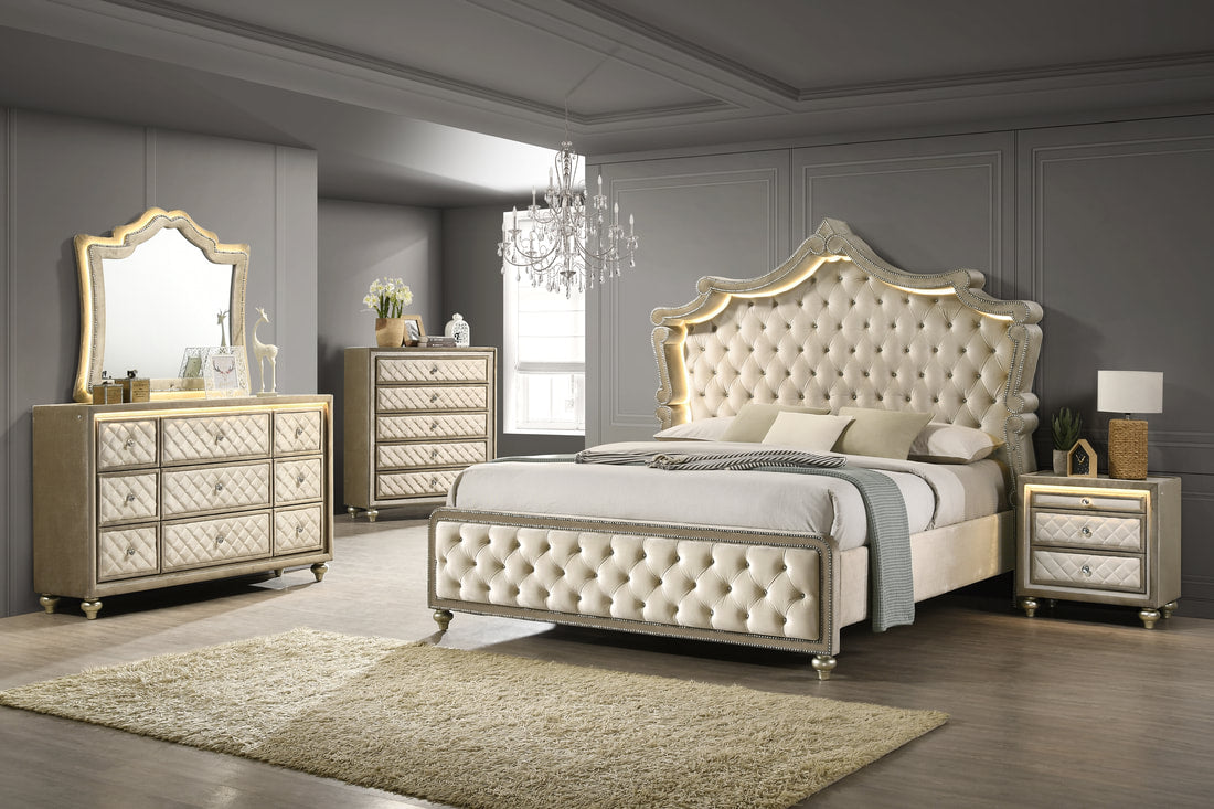 Kingdom Black - Baige Queen and King bedroom set
