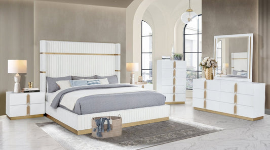B7551 Evon (White) Queen and King bedroom set