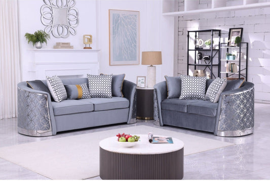S3800 Athena (Grey)Sofa and Loveseat
