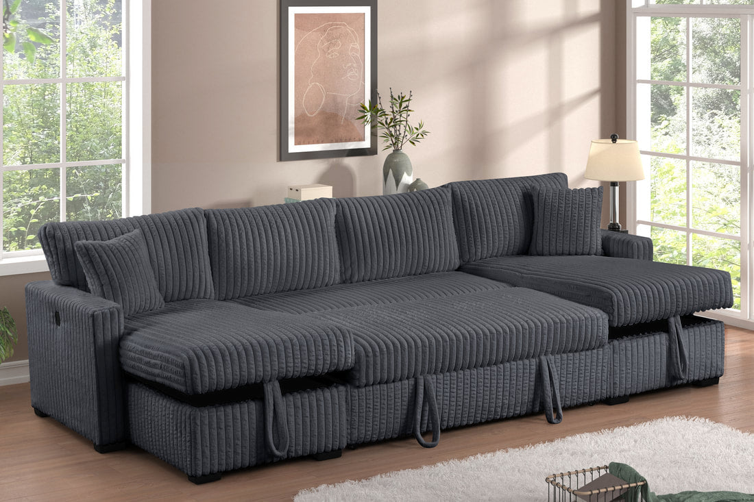 July  Double Storage Chaise Sectional (w/ Pull Out Bed)