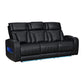S2024 Skyline (Black)3PCS - Sofa and Loveseat, & Recliner