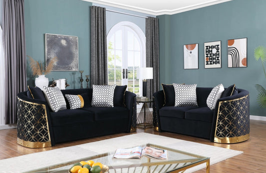 S3800 Athena (Black)Sofa and Loveseat