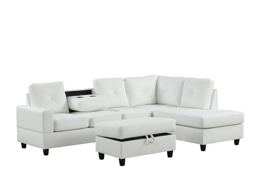 Rocket White PU Reversible Sectional **NEW ARRIVAL**