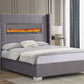 Romance Gray Platform Bed Queen, King
