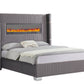 Romance Gray Platform Bed Queen, King