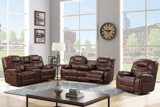 Galveston Oversized 3PC Reclining Set (Brown)